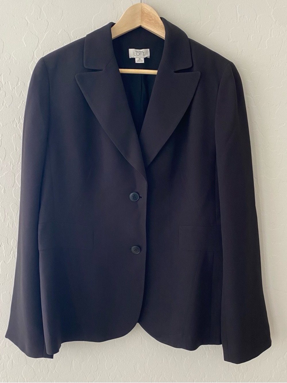 LOFT Black Classic Two-Button Blazer
